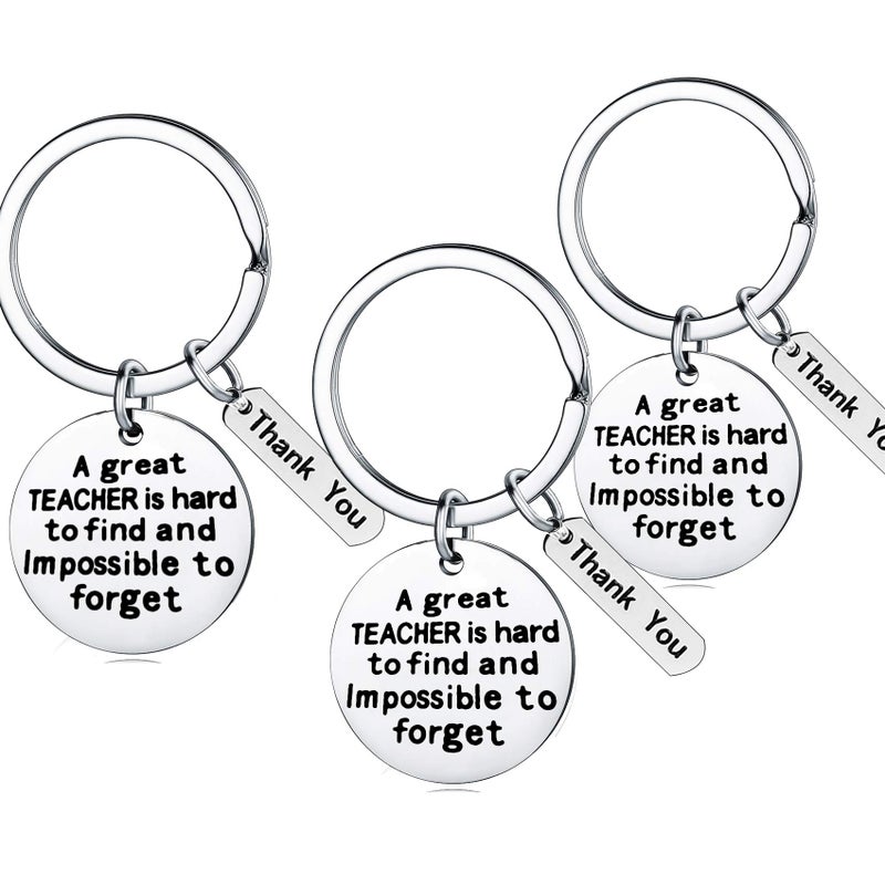 Nimteve Teacher Appreciation Gift for Women, 3PCs Teacher Keychain Set, Jewelry Gift for Teachers, Birthday Gift for Teacher Gifts From Students (A great teacher is hard to find) - Image 1